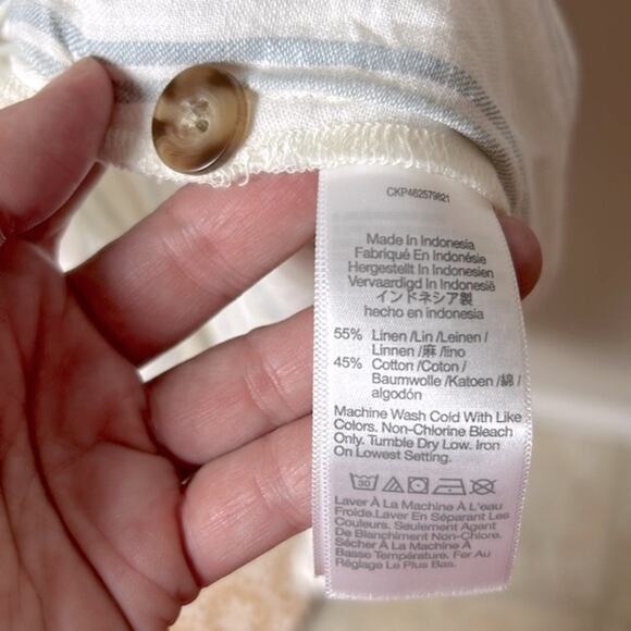 NWT Madewell Linen Cotton Princess-Seamed Midi Dress in Desert Dune Stripe - Picture 13 of 15